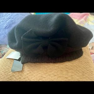 Knit Bow French Barrette Hat